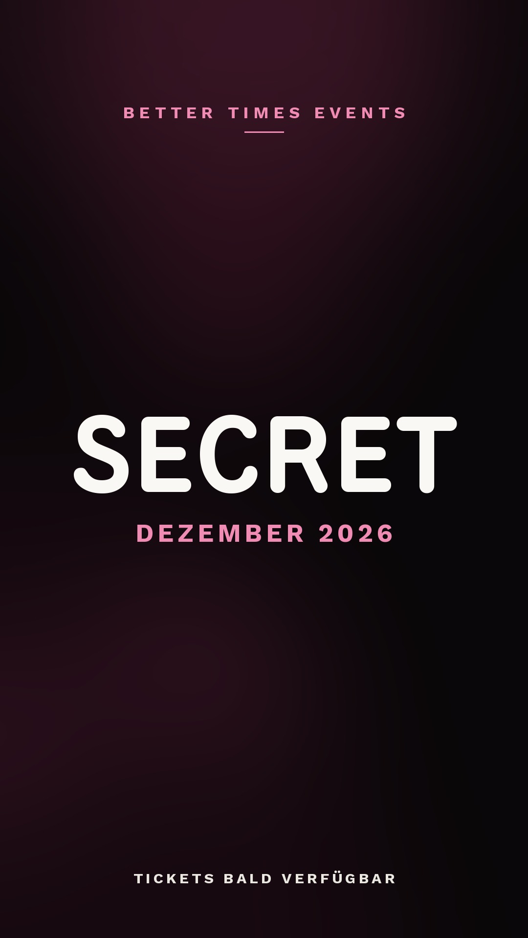 Teaser Secret Event Dezember 2026 in Baden-Baden